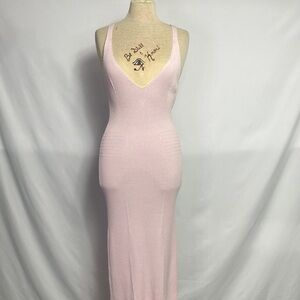 NWT Guess body con powder pink knitted midi Dress